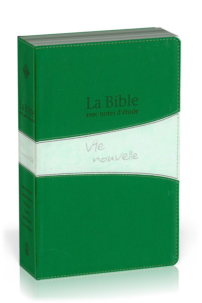 Bible d'étude Vie nouvelle, Segond 21, duo verte - couverture souple, tranche argent, avec boîtier