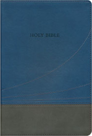 ANGLAIS BIBLE KJV THINLINE REFERENCE EDITION, LARGE PRINT, VELOURS, DUO BLEU FONCE / GRIS, KING JAMES VERSION