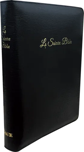 Bible Segond 1910, gros caractères, noire - couverture souple, avec zipper, tranche or, onglets