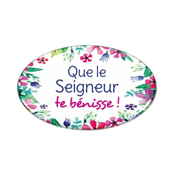 Magnet « Que le Seigneur te bénisse ! » - motifs floraux