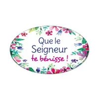 Magnet « Que le Seigneur te bénisse ! » - motifs floraux
