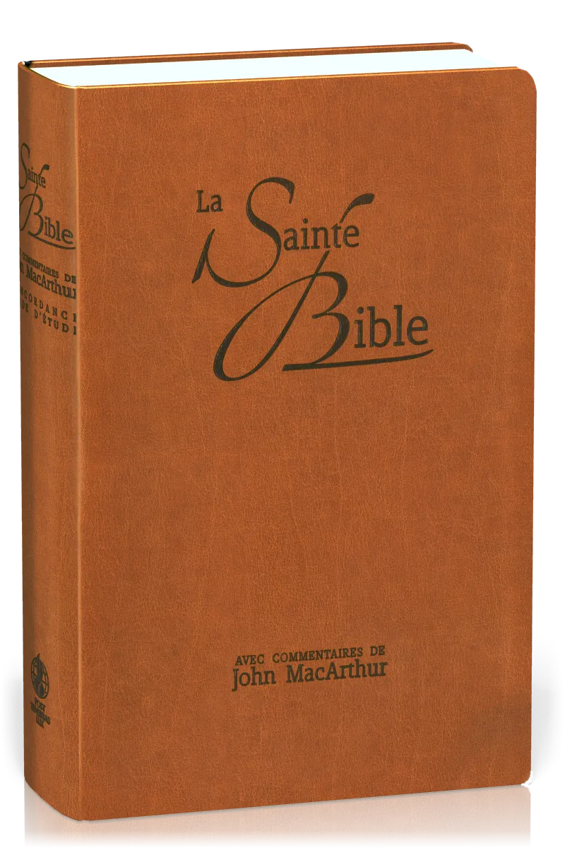 Bible d'étude Segond NEG MacArthur, marron - couverture souple, vivella, avec onglets
