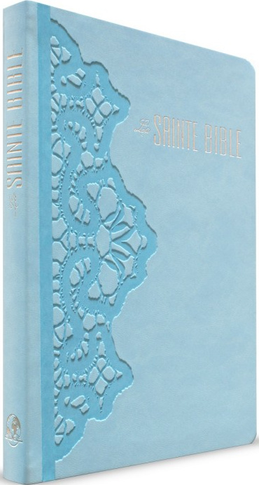 Bible Segond 1880 révisée, compacte, bleue dragée dentelle - Esaïe 55, couverture souple, vivella