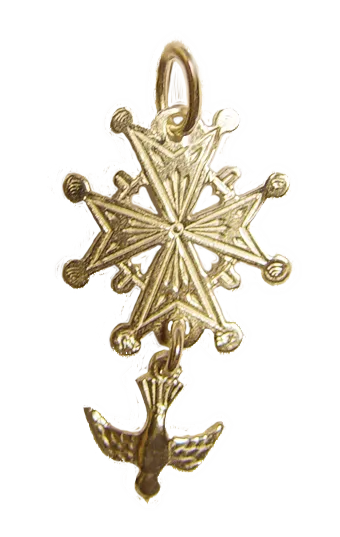 Croix huguenote plaqué or - 17mm