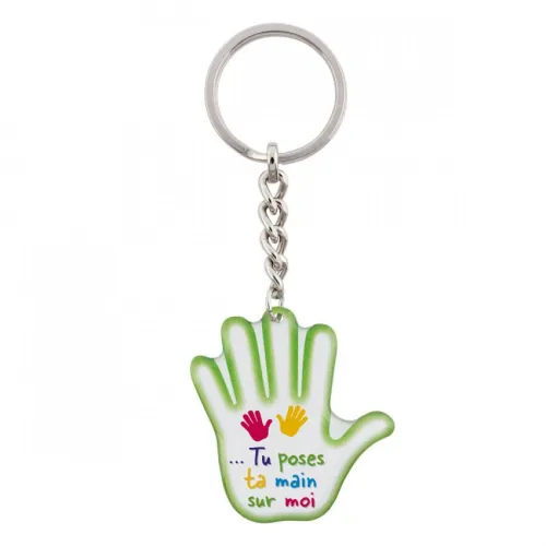 Porte-clé main "…Tu poses ta main sur moi"