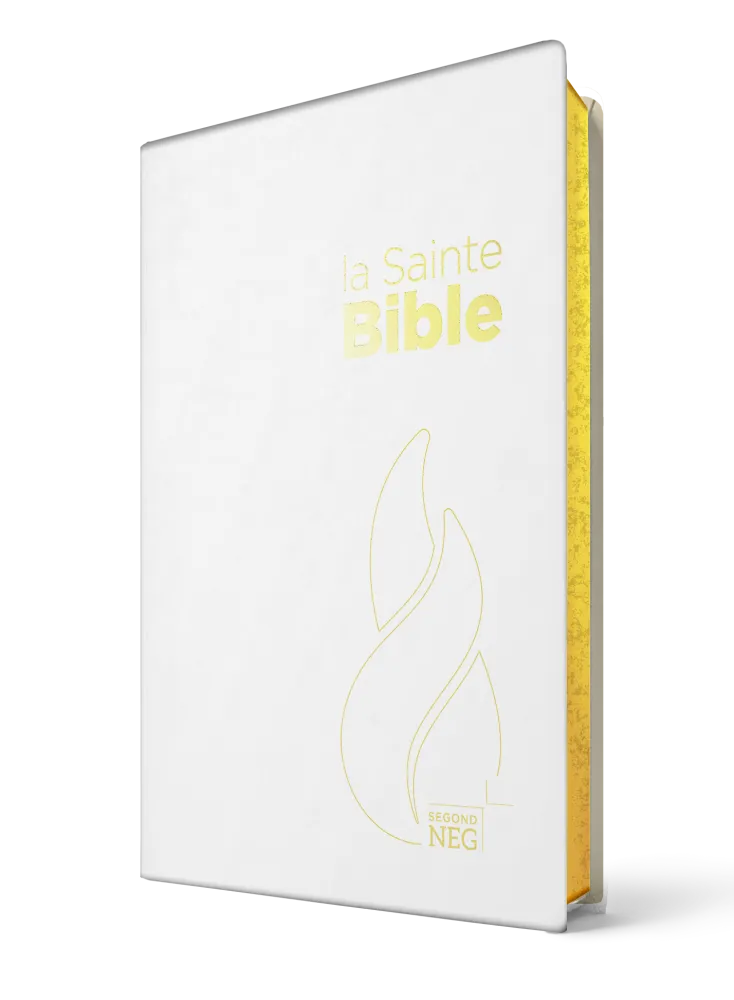 Bible Segond NEG compacte - couverture souple Vivella blanche, tranches or