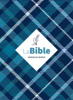 Bible Semeur 2015, compacte, couverture textile semi-souple bleue, tissu carreaux - tranche blanche