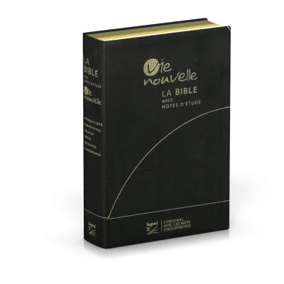 Bible d'étude Vie nouvelle, Segond 21, noire - couverture souple, fibrocuir,tranches or