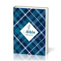 Bible Semeur 2015, compacte, couverture textile semi-souple bleue, tissu carreaux - tranche blanche