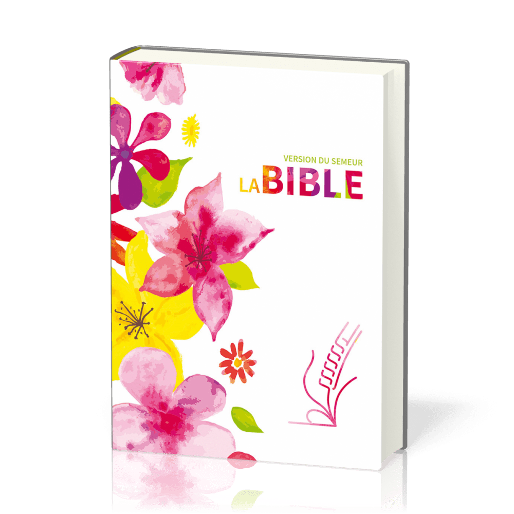 Bible Semeur 2015, compacte, couverture textile rigide, fleurs - tranche blanche