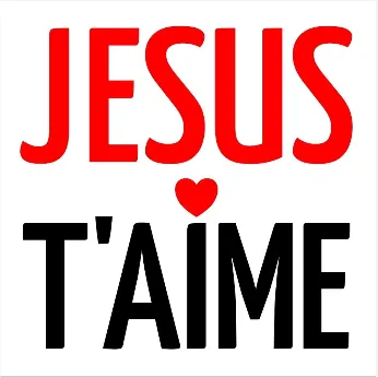 Autocollant "Jésus t'aime" - carré 7,5 cm