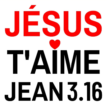 Autocollant "Jésus t'aime - Jean 3.16" - carré 7,5 cm