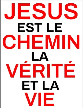 Autocollant "Jésus est le Chemin, la Vérité et la Vie" - rectangle vertical 7,5 x 10 cm