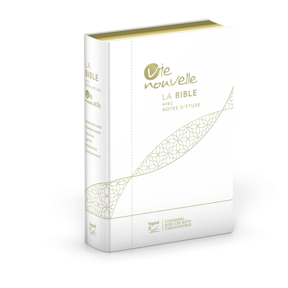 Bible d'étude Vie nouvelle, Segond 21, blanche - Couverture souple, toile, tranches or