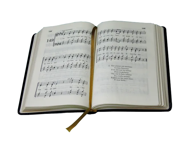 Hymnes et cantiques, grand format, souple, bleu, tranche or - recueil de chants