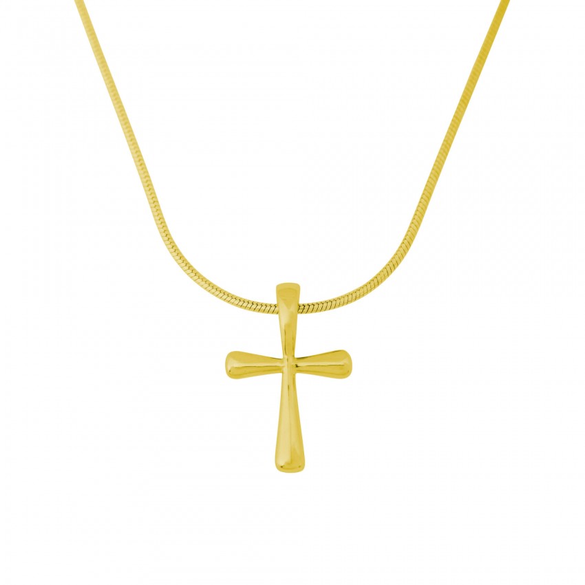 Collier avec pendentif croix plaqué or