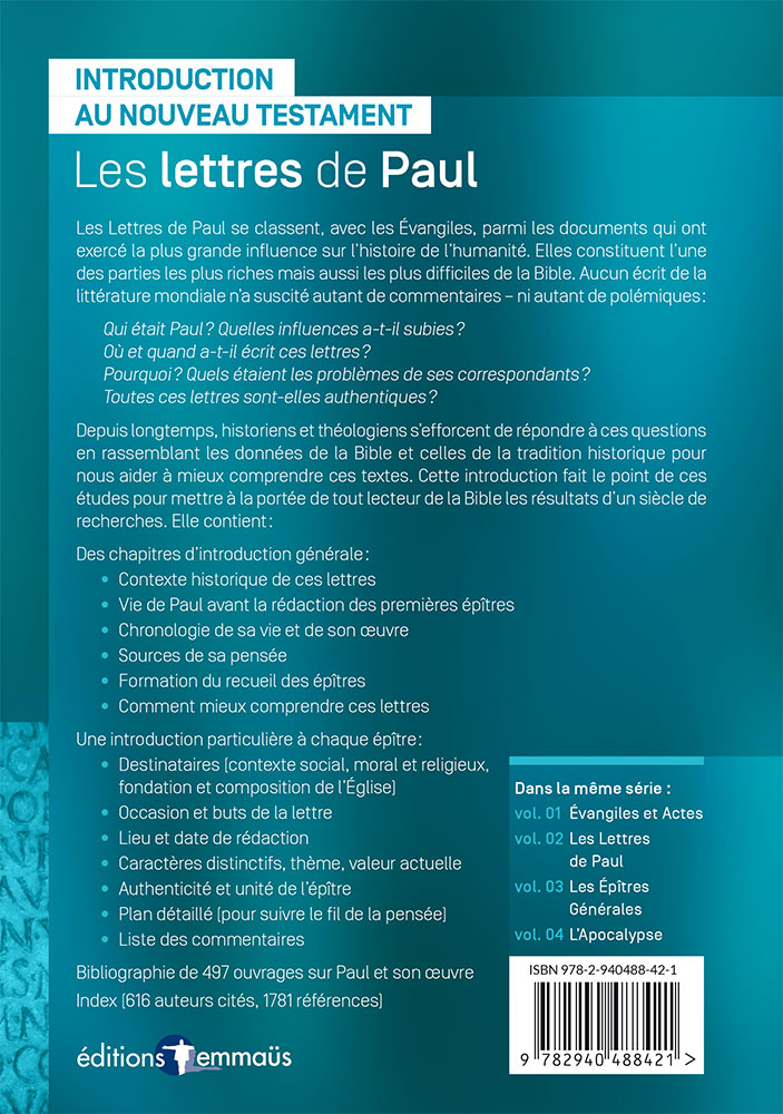 Lettres de Paul (Les) - Introduction au Nouveau Testament, volume 02