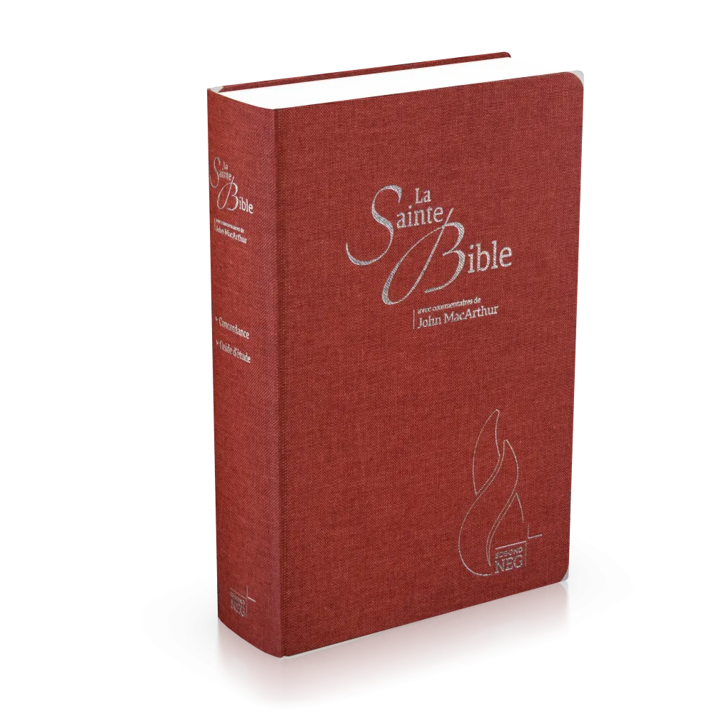 Bible d'étude Segond NEG MacArthur - couverture souple, toile couleur carmin