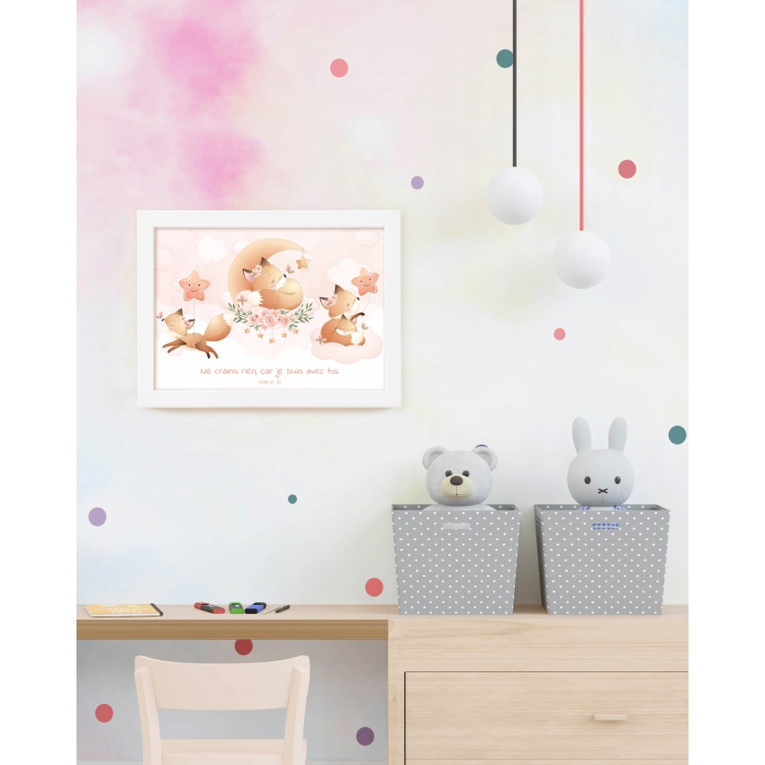 Cadre poster enfant Renard - [collection Mes animaux tout doux]