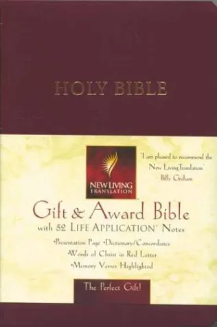 Anglais, Bible, NLT, Gift & Award, reliée, similicuir, bordeaux, tranche blanche