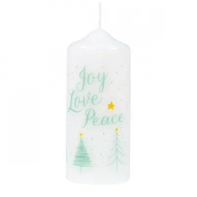 Bougie de Noël - "Joy, Love, Peace"