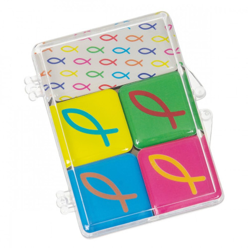 Lot de 5 mini-magnets Lucky - Motifs "Ichtus"