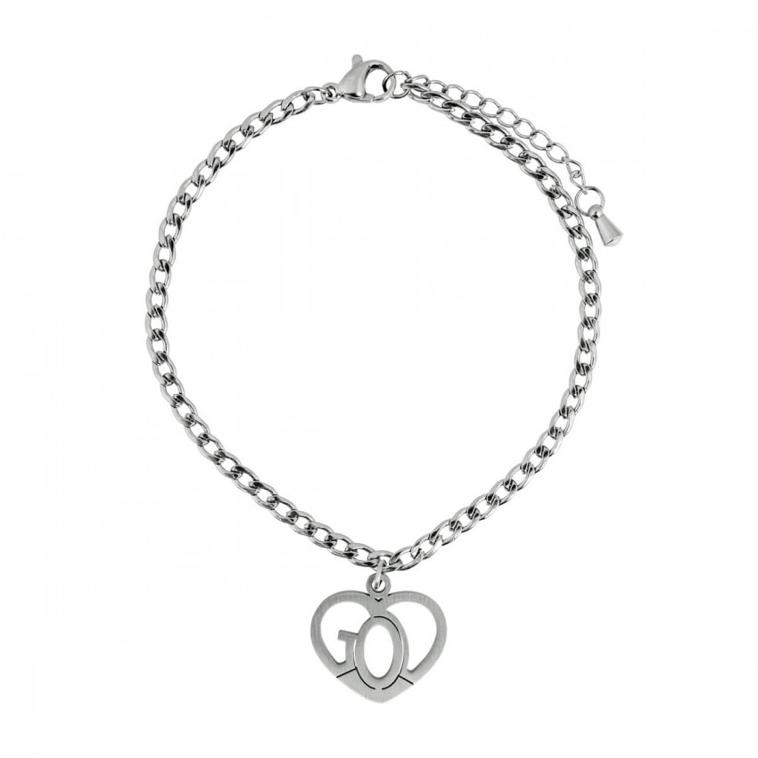 Bracelet avec pendentif cœur - lettrage "GOD"