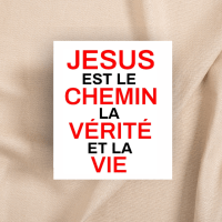 Autocollant "Jésus est le Chemin, la Vérité et la Vie" - rectangle vertical 7,5 x 10 cm