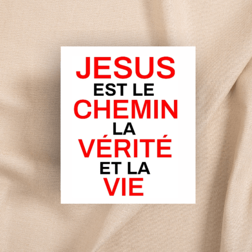 Autocollant "Jésus est le Chemin, la Vérité et la Vie" - rectangle vertical 7,5 x 10 cm