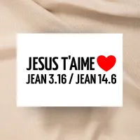 Autocollant "Jésus t'aime - Jean 3.16 / Jean 14.6" - rectangle 15 cm